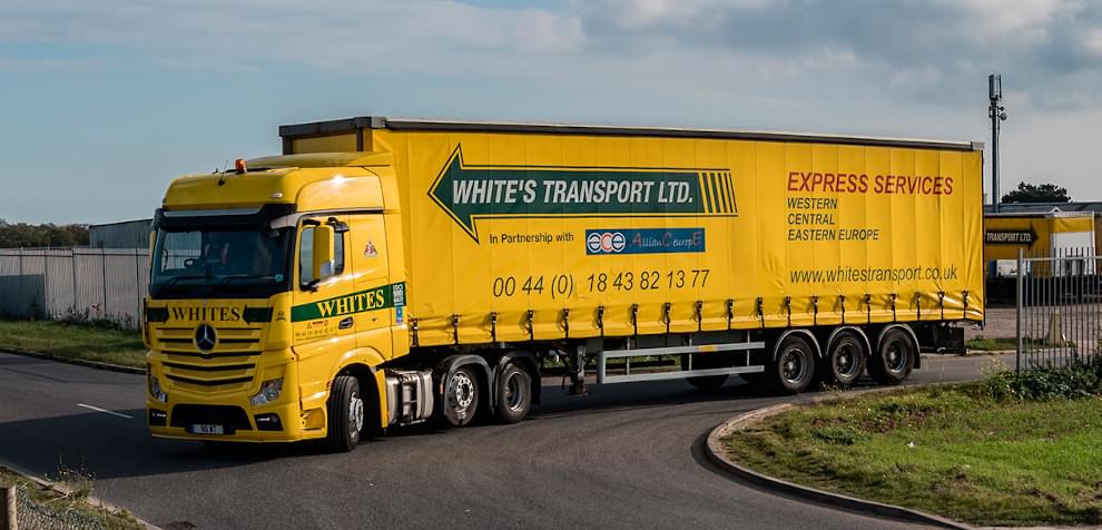 Photo showing a lorry of White's Transport